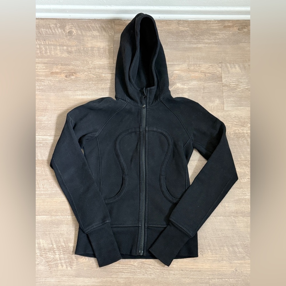 Lululemon Thick Black Embroidered Scuba Jacket